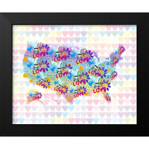 Groovy Love Black Modern Wood Framed Art Print by Allen, Kimberly