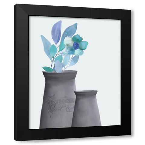 Blue Hues 3 Black Modern Wood Framed Art Print by Kimberly, Allen