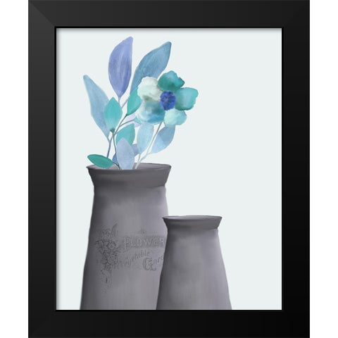 Blue Hues 3 Black Modern Wood Framed Art Print by Kimberly, Allen