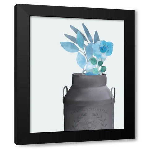 Blue Hues 4 Black Modern Wood Framed Art Print by Kimberly, Allen