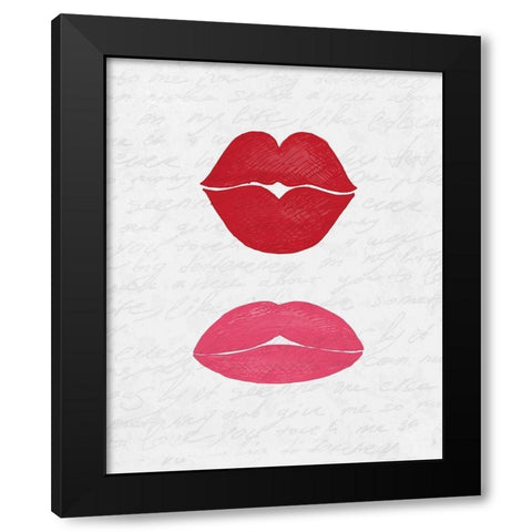 Lip Shades 2 Black Modern Wood Framed Art Print by Kimberly, Allen