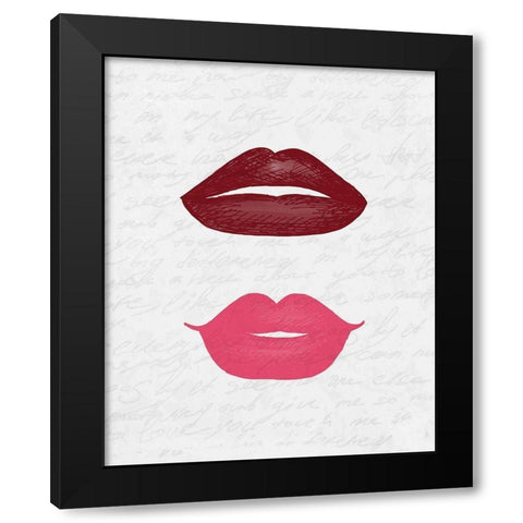 Lip Shades 3 Black Modern Wood Framed Art Print by Kimberly, Allen