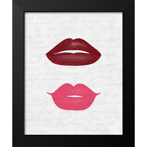 Lip Shades 3 Black Modern Wood Framed Art Print by Kimberly, Allen