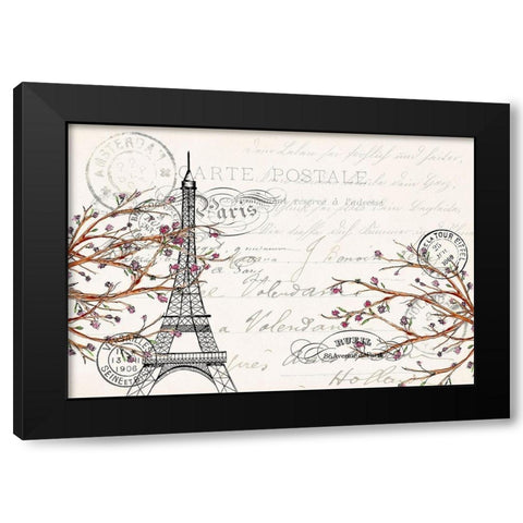 Paris Spring Black Modern Wood Framed Art Print by Kimberly, Allen