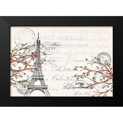 Paris Spring Black Modern Wood Framed Art Print by Kimberly, Allen