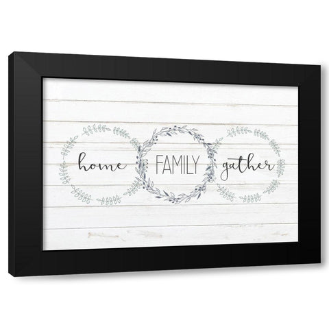 Home Family Gather Black Modern Wood Framed Art Print with Double Matting by Kimberly, Allen
