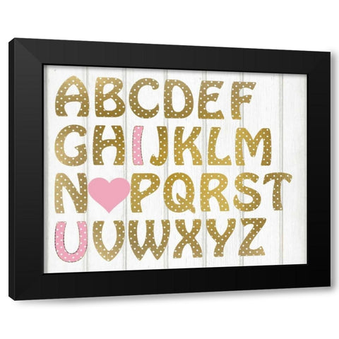 ABC Girl Black Modern Wood Framed Art Print with Double Matting by Allen, Kimberly