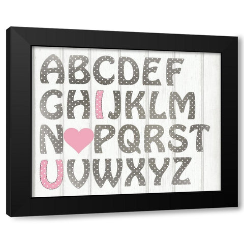 ABC Girl Silver Black Modern Wood Framed Art Print with Double Matting by Kimberly, Allen