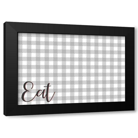 Eat Plaid Black Modern Wood Framed Art Print by Kimberly, Allen