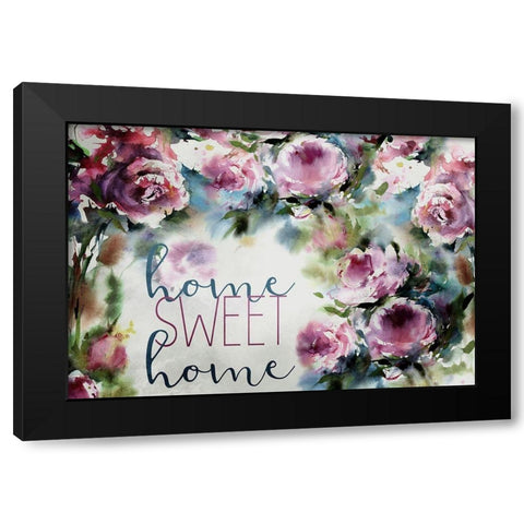 Home Sweet Home Bouquet Black Modern Wood Framed Art Print with Double Matting by Kimberly, Allen