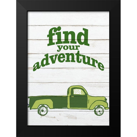 Green Happy Camper 2 Black Modern Wood Framed Art Print by Kimberly, Allen