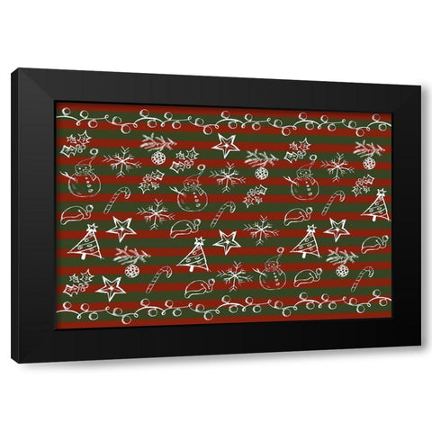 Christmas Sketch Black Modern Wood Framed Art Print by Kimberly, Allen
