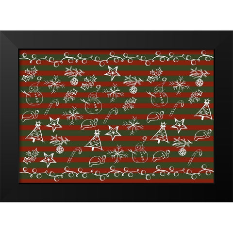 Christmas Sketch Black Modern Wood Framed Art Print by Kimberly, Allen