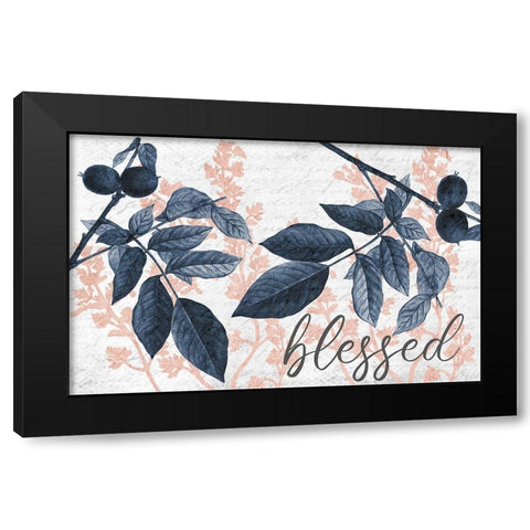 Navy Branches 1 Blessed Black Modern Wood Framed Art Print by Allen, Kimberly