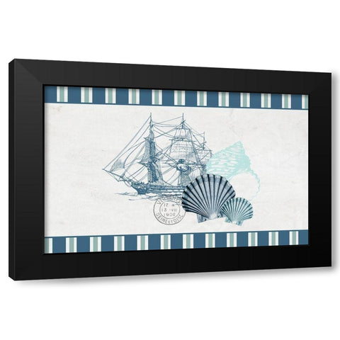 Sea Blues 1 Black Modern Wood Framed Art Print by Kimberly, Allen