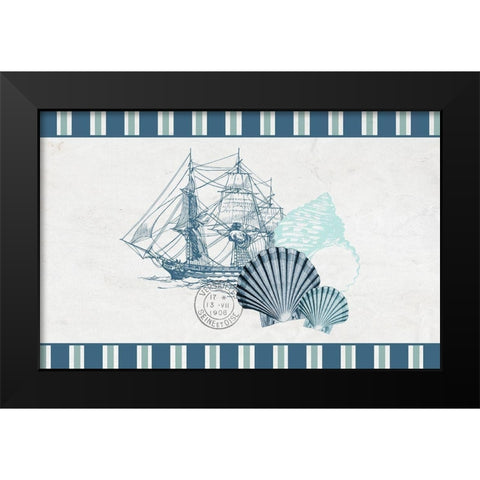 Sea Blues 1 Black Modern Wood Framed Art Print by Kimberly, Allen