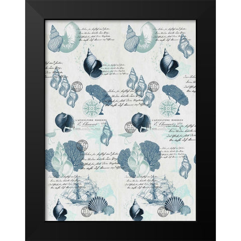 Sea Blues Black Modern Wood Framed Art Print by Kimberly, Allen