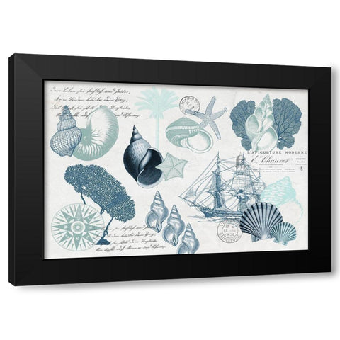 Sea Blues 6 Black Modern Wood Framed Art Print with Double Matting by Kimberly, Allen
