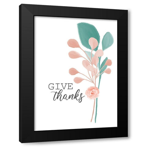 Give Thanks Black Modern Wood Framed Art Print by Kimberly, Allen