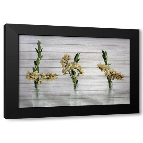 Three Vases 1 Black Modern Wood Framed Art Print by Kimberly, Allen