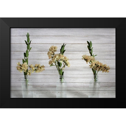 Three Vases 1 Black Modern Wood Framed Art Print by Kimberly, Allen