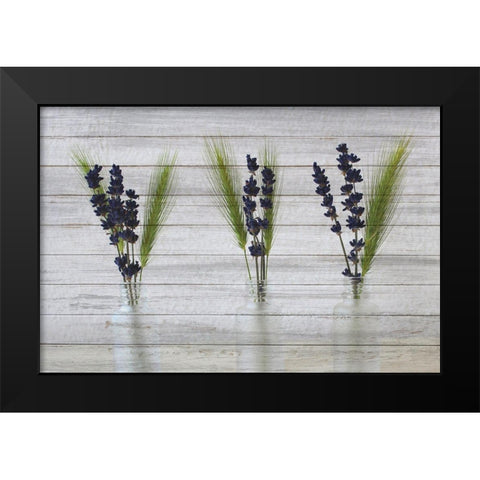 Three Vases 2 Black Modern Wood Framed Art Print by Kimberly, Allen
