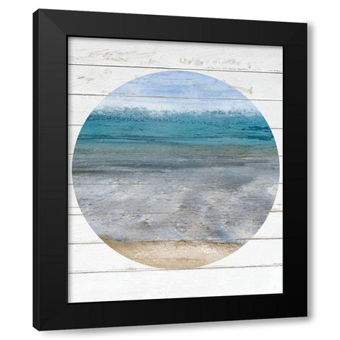 Beach Circle 1 Black Modern Wood Framed Art Print with Double Matting by Kimberly, Allen