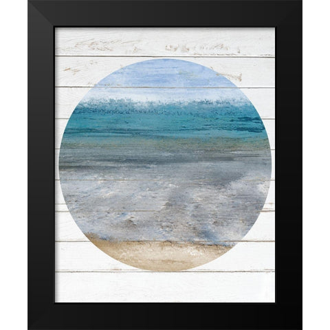 Beach Circle 1 Black Modern Wood Framed Art Print by Kimberly, Allen