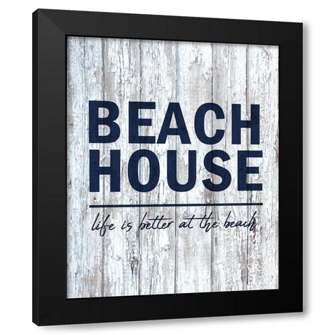 Beach House 2 Black Modern Wood Framed Art Print with Double Matting by Kimberly, Allen