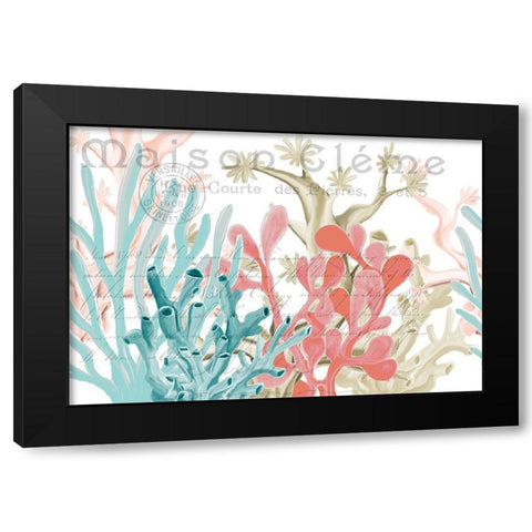 Coral Coastal 1 Black Modern Wood Framed Art Print by Kimberly, Allen