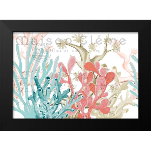 Coral Coastal 1 Black Modern Wood Framed Art Print by Kimberly, Allen