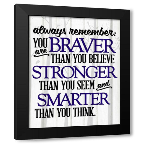 Always Remember Black Modern Wood Framed Art Print with Double Matting by Allen, Kimberly