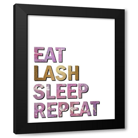 Eat Lash Black Modern Wood Framed Art Print by Kimberly, Allen