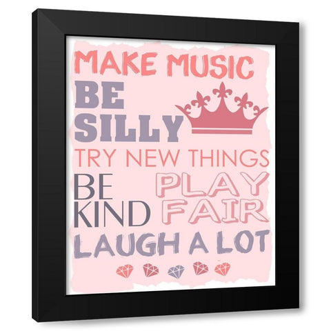 Be Silly 1 Pink Black Modern Wood Framed Art Print with Double Matting by Kimberly, Allen