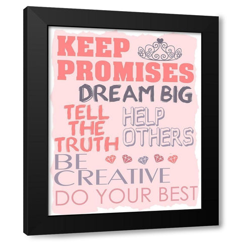 Be Silly 2 Pink Black Modern Wood Framed Art Print by Kimberly, Allen