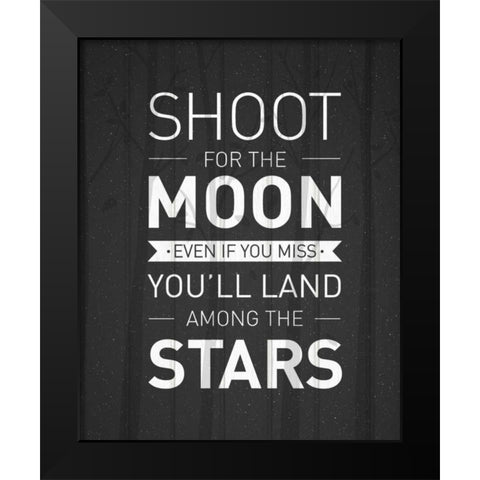 Shoot For The Moon Black Modern Wood Framed Art Print by Allen, Kimberly