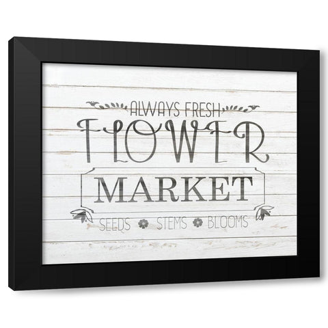Flower Market Black Modern Wood Framed Art Print by Kimberly, Allen