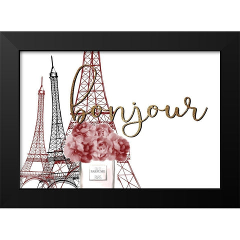 From Paris 5 Red Black Modern Wood Framed Art Print by Kimberly, Allen