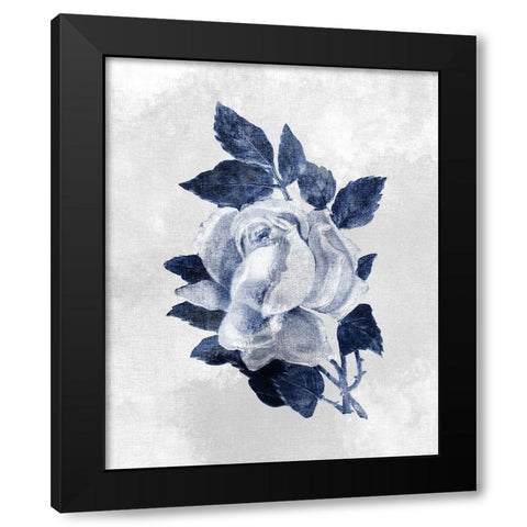Linen Rose 1 Black Modern Wood Framed Art Print with Double Matting by Kimberly, Allen