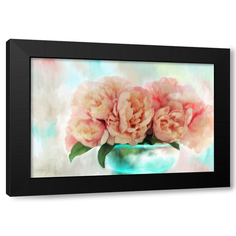 Spring Peonies Black Modern Wood Framed Art Print by Kimberly, Allen