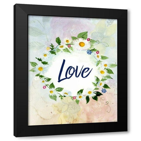 Love Joy Peace 1 Black Modern Wood Framed Art Print with Double Matting by Allen, Kimberly