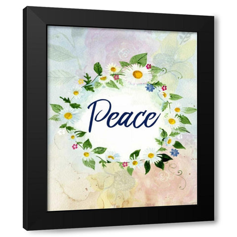 Love Joy Peace 3 Black Modern Wood Framed Art Print with Double Matting by Allen, Kimberly