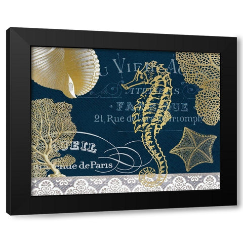 Azure Coastal 1 Black Modern Wood Framed Art Print by Kimberly, Allen