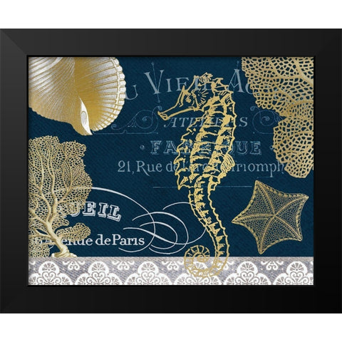 Azure Coastal 1 Black Modern Wood Framed Art Print by Kimberly, Allen
