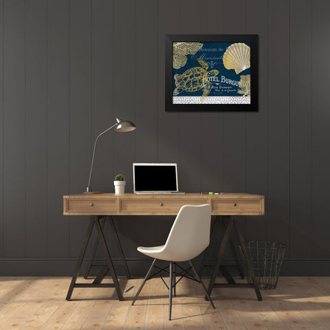 Azure Coastal 2 Black Modern Wood Framed Art Print by Kimberly, Allen