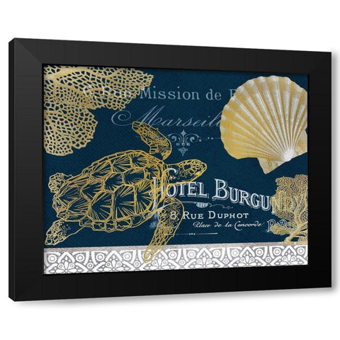 Azure Coastal 2 Black Modern Wood Framed Art Print by Kimberly, Allen