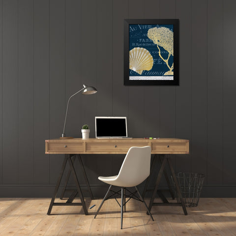Azure Coastal 5 Black Modern Wood Framed Art Print by Kimberly, Allen