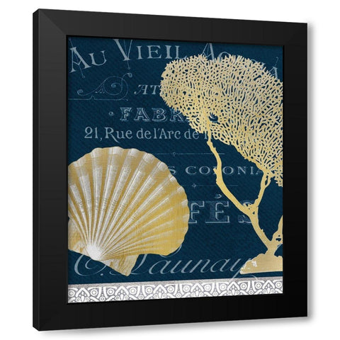 Azure Coastal 5 Black Modern Wood Framed Art Print by Kimberly, Allen