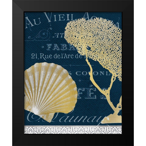 Azure Coastal 5 Black Modern Wood Framed Art Print by Kimberly, Allen