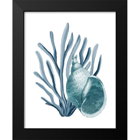 Coastal Coral 4 Black Modern Wood Framed Art Print by Kimberly, Allen